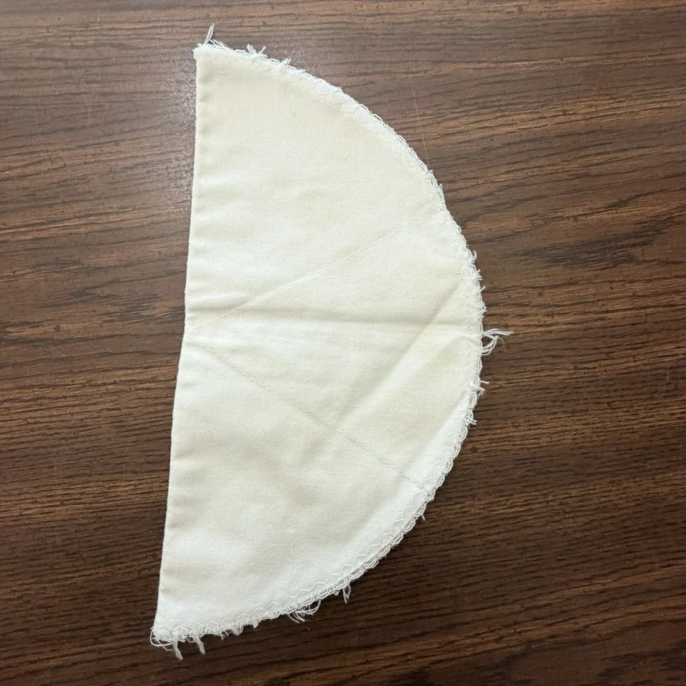 Vintage Ivory Cotton Bun Warmer Cozy Lace Trim Bread Roll Holder